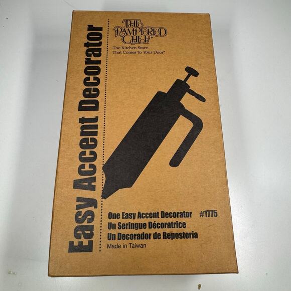 Pampered Chef Easy Accent Decorator #1775 Discontinued Vintage Icing Press Set - Picture 2 of 4